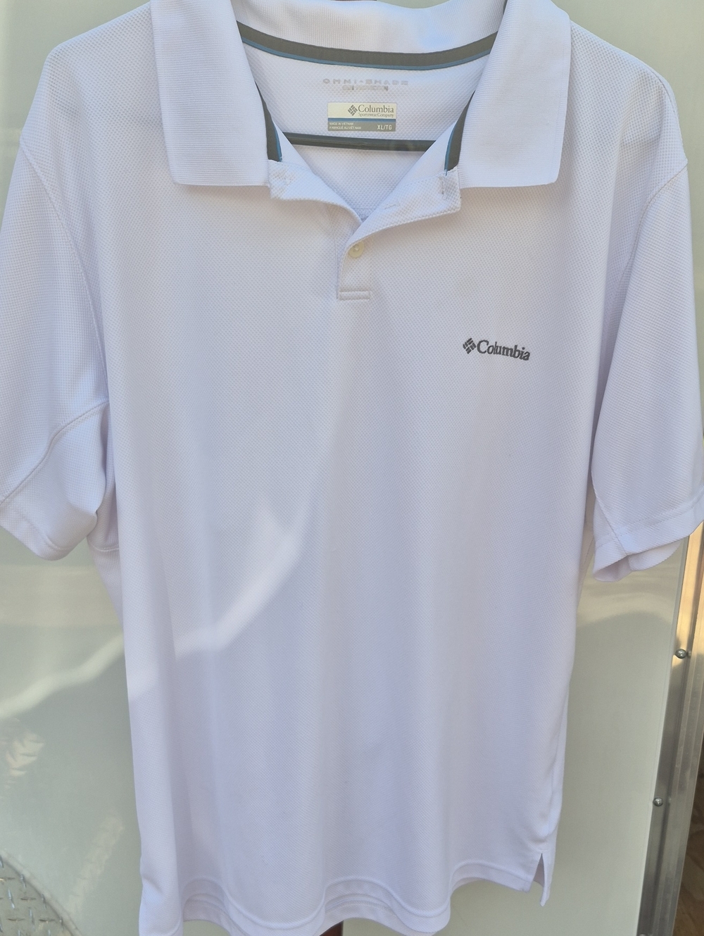 Columbia Men's White Polo with Gray Trim